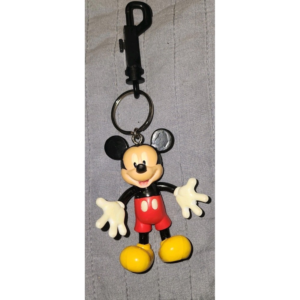 Disney Mickey Mouse Keychain Vintage Rubber 3D Figure Collectible Rare